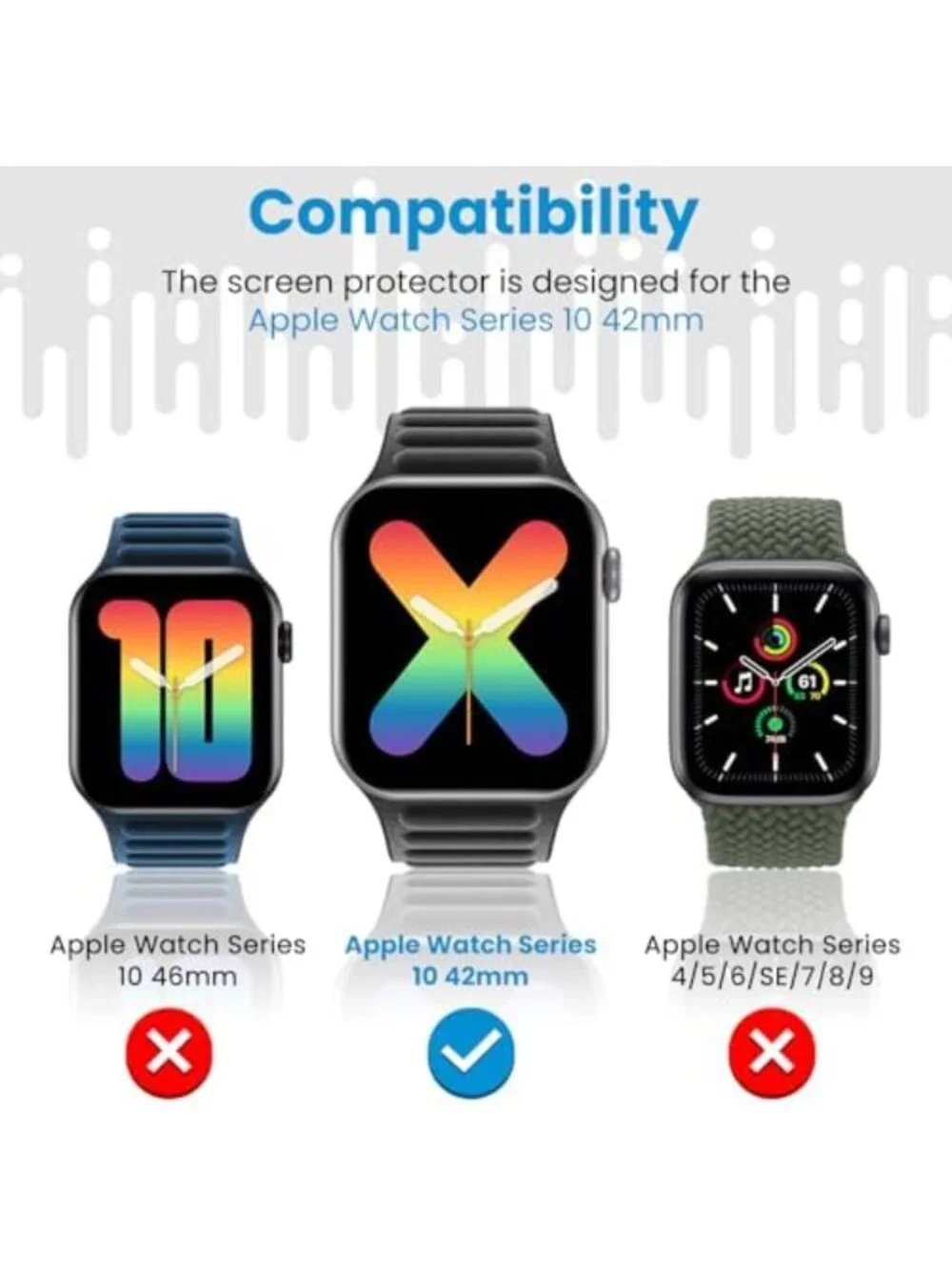 8 Pack Privacy Screen Protector for Apple Watch Series 10/11 - 42mm, Anti-Glare